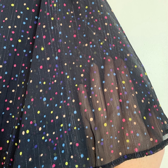 Polka Dot Shiny Flowy Dress - Picture 4 of 4